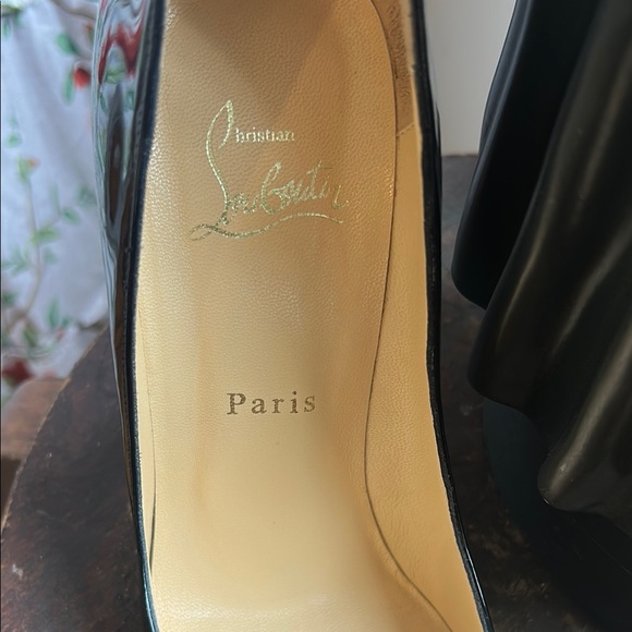 Christian Louboutin Black and Red Stiletto Heels - Picture 2 of 6